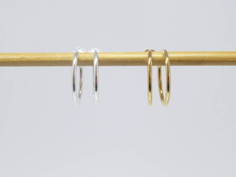 Creolen-Ohrclips 20mm Messing Vergoldet, Clipcreolen Creolen-Ohrclips 20mm Messing Vergoldet, Clipcreolen von NettesSchmuckshop