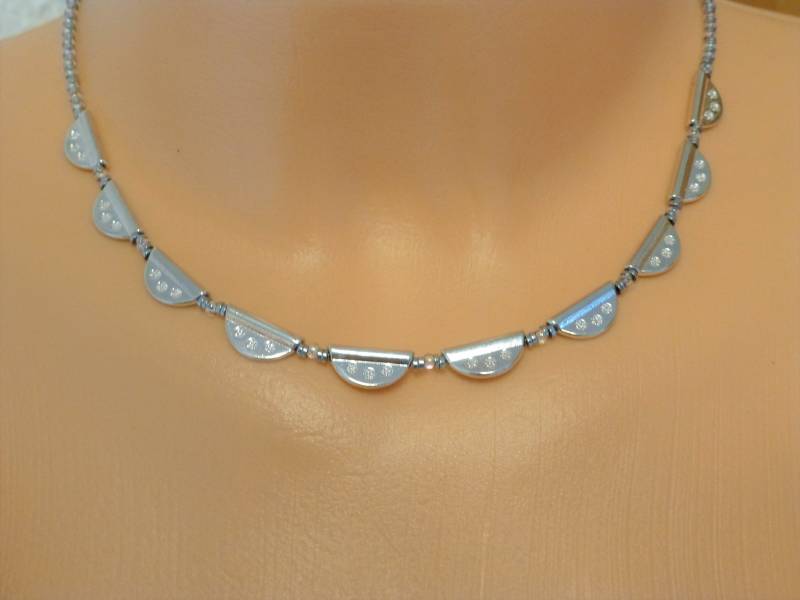 Halskette Collier Halbkreise Silber Unikat Halskette Collier Halbkreise Silber Unikat von NettesSchmuckshop