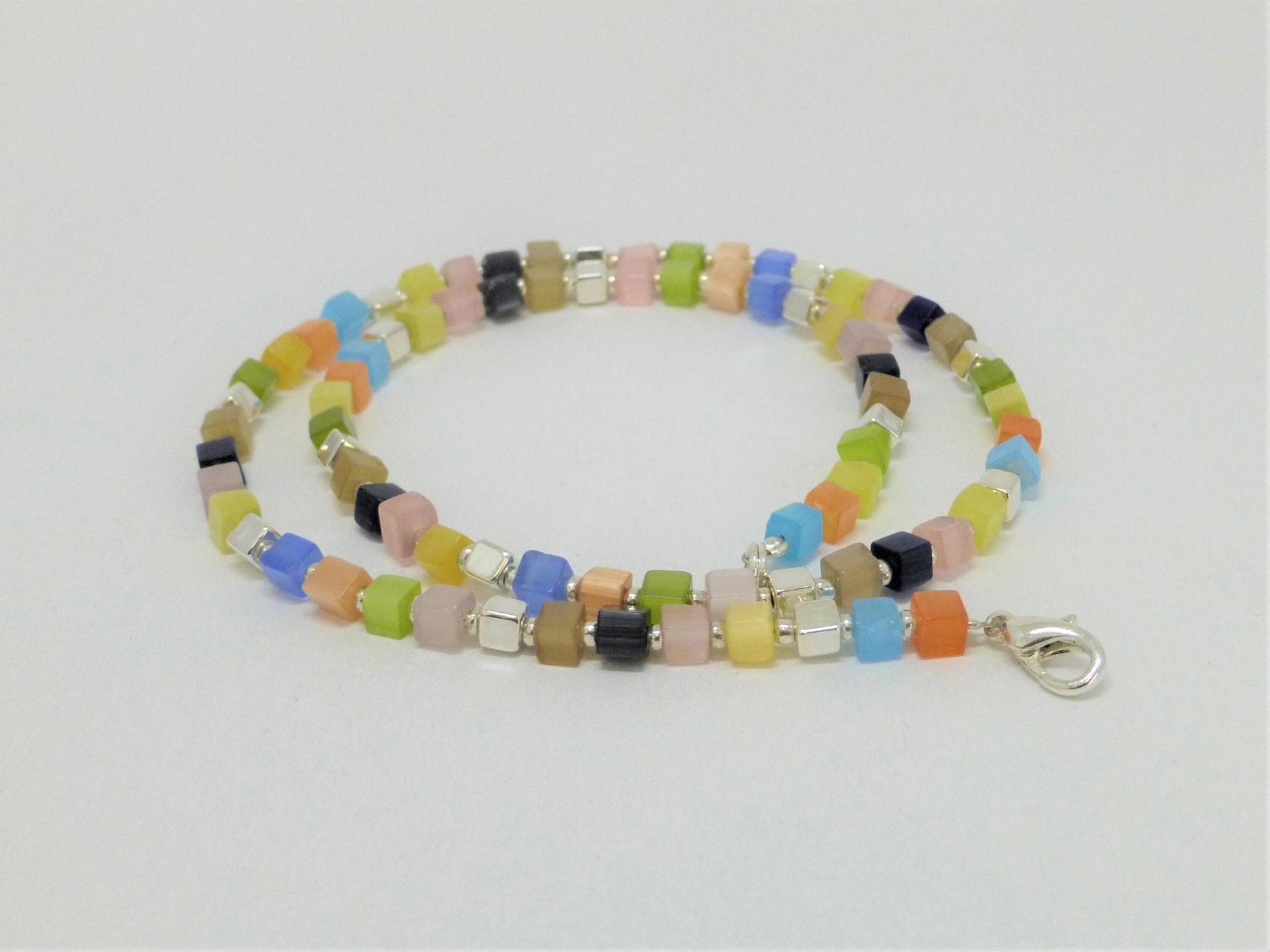 Kette Cateye-Würfel Bunt, Bunte Halskette von NettesSchmuckshop