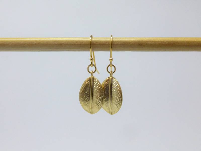 Lange Ohrhänger Mit Blatt Gold von NettesSchmuckshop