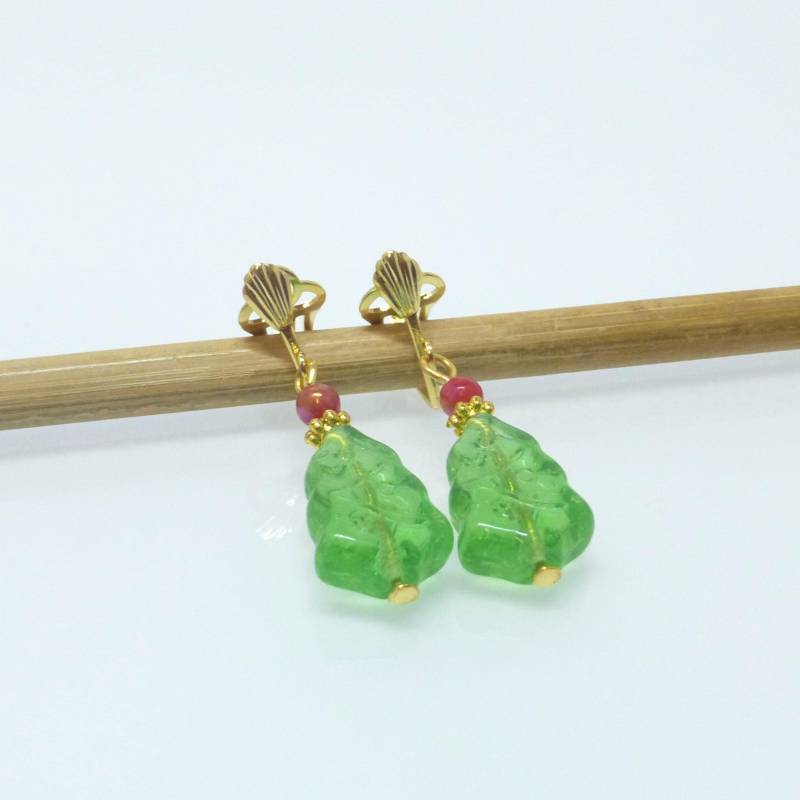 Ohrclips Weihnachtsbaum Silber Gold, Weihnachtsohrringe von NettesSchmuckshop