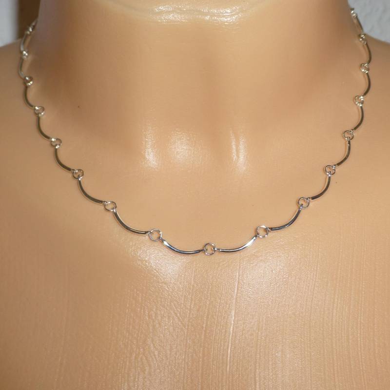 Zartes Collier Gebogene Stäbchen Silber von NettesSchmuckshop