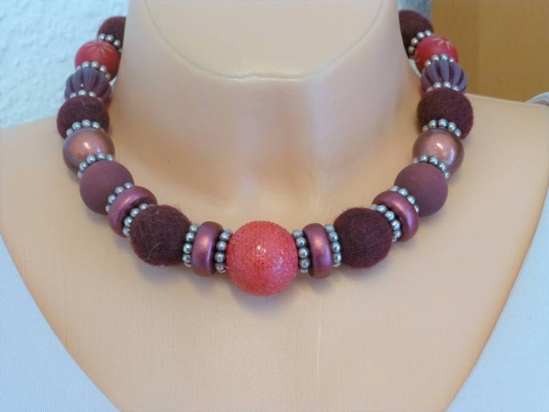 statement-Kette Polaris Echsenleder Rot von NettesSchmuckshop