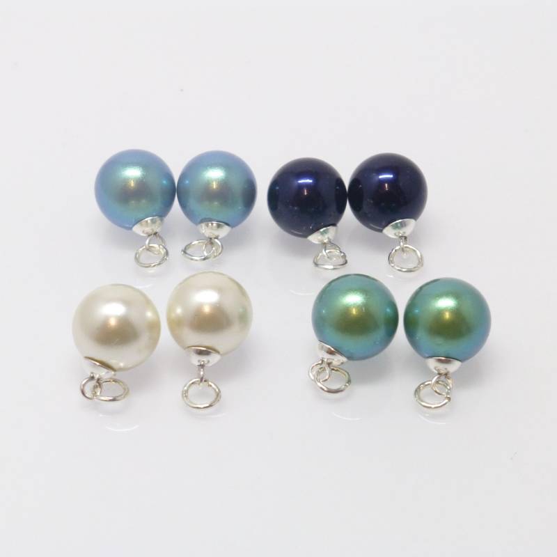 Ohrring-Anhänger Perlen 12mm Silber von NettesSchmuckwerk