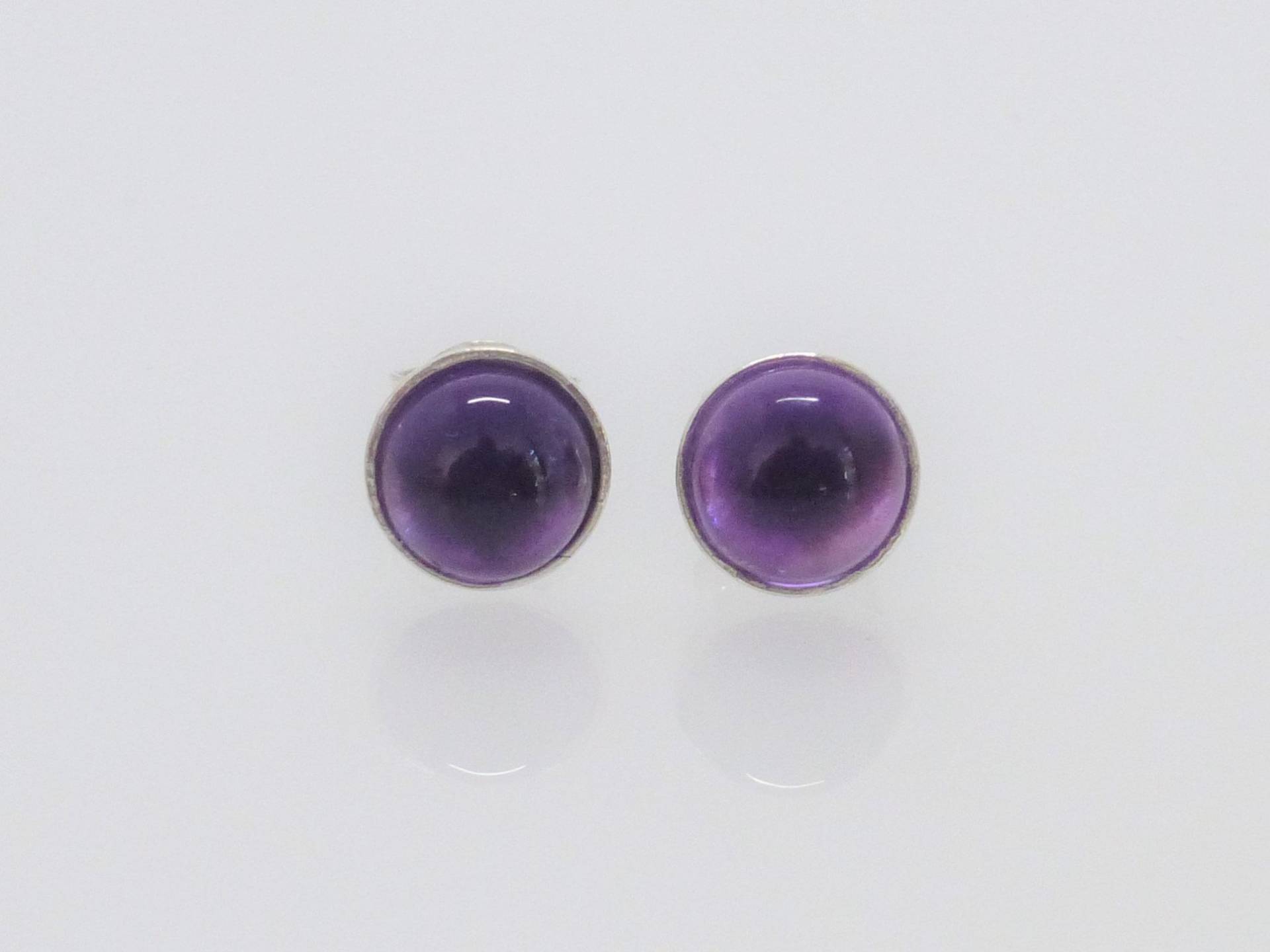 Ohrstecker Amethyst Cabochon Silber 925 Gold von NettesSchmuckwerk