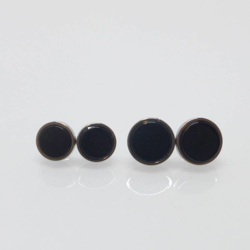 Ohrstecker Edelstahl Onyx Cabochon Flach Ohrstecker Edelstahl Onyx Cabochon Flach von NettesSchmuckwerk