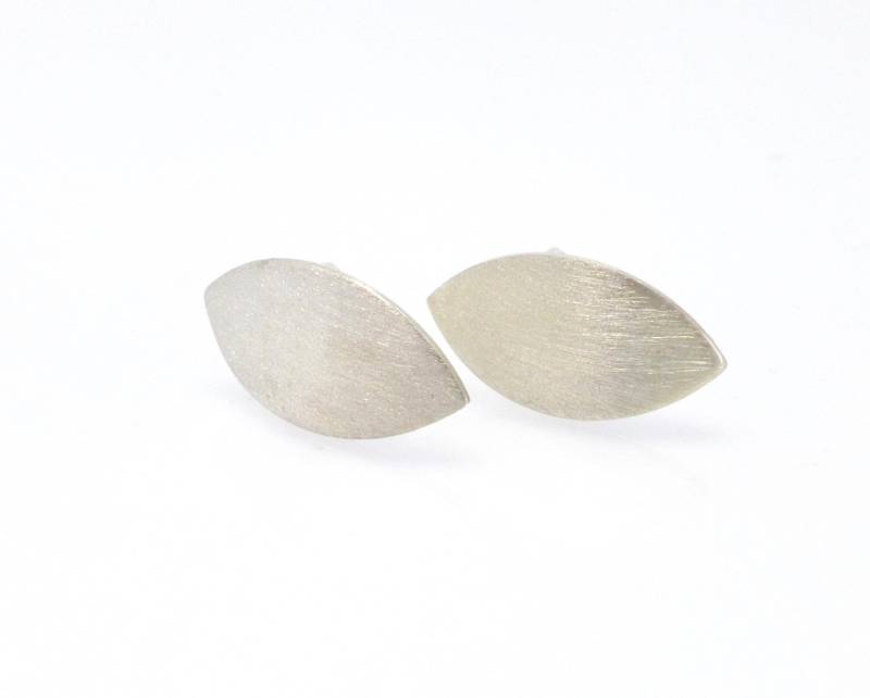 Ohrstecker Navette Blatt Silber 925, Silberohrstecker Ohrstecker Navette Blatt Silber 925, Silberohrstecker von NettesSchmuckwerk