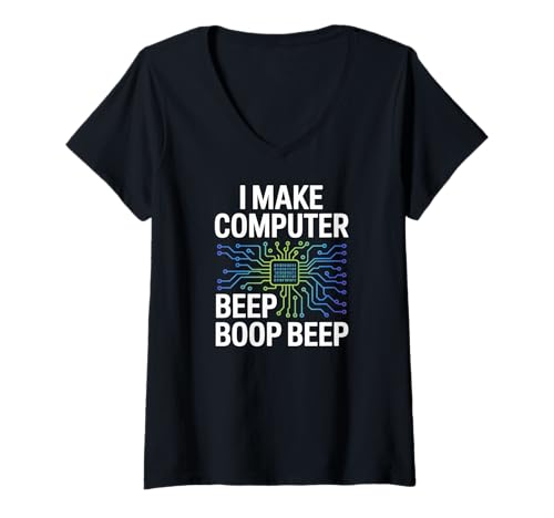 Damen Ich Lasse den Computer piepen Boop Beep Network Engineer T-Shirt mit V-Ausschnitt von Network Engineer Computer Beep Boop Beep