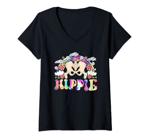 Damen Hippie Neue Hüfte Hüftoperation Erholung T-Shirt mit V-Ausschnitt Damen Hippie Neue Hüfte Hüftoperation Erholung T-Shirt mit V-Ausschnitt von Neue Hüfte Geschenk Lustig