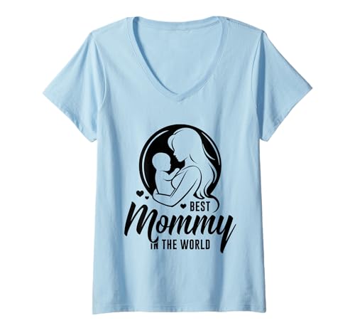 Damen Best Mommy Beste Mama Neugeborenes Baby Liebevolle Mutter T-Shirt mit V-Ausschnitt Damen Best Mommy Beste Mama Neugeborenes Baby Liebevolle Mutter T-Shirt mit V-Ausschnitt von Neue Mama Baby Liebe Junge Mutter Geburt Babyglück