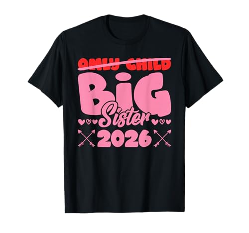 Bald Schwester EINZELKIND ICH WERDE Schwester 2026 Mädchen T-Shirt Bald Schwester EINZELKIND ICH WERDE Schwester 2026 Mädchen T-Shirt von Neues Baby Geschenk Nachwuchs T-Shirt Familie Set