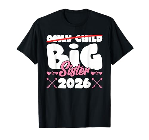 Bald Schwester EINZELKIND ICH WERDE Schwester 2026 Mädchen T-Shirt von Neues Baby Geschenk Nachwuchs T-Shirt Familie Set