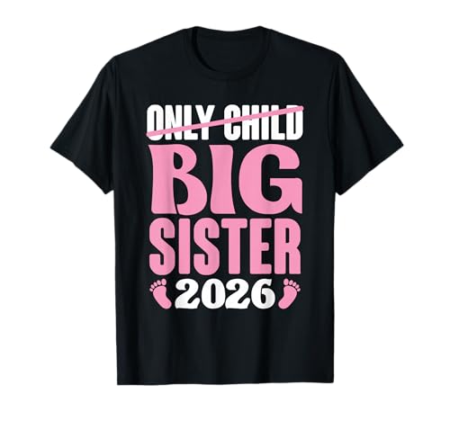 Bald Schwester EINZELKIND ICH WERDE Schwester 2026 Mädchen T-Shirt von Neues Baby Geschenk Nachwuchs T-Shirt Familie Set