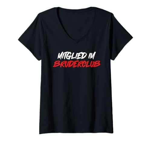 Damen Bald Bruder MITGLIED IM Bruder Club Lustig Brüder T-Shirt mit V-Ausschnitt Damen Bald Bruder MITGLIED IM Bruder Club Lustig Brüder T-Shirt mit V-Ausschnitt von Neues Baby Geschenk Nachwuchs T-Shirt Familie Set