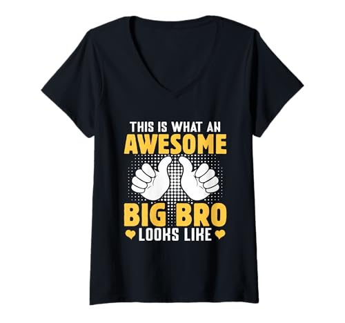 Damen Brüder This is What AN Awesome Big BRO Looks Bruder T-Shirt mit V-Ausschnitt Damen Brüder This is What AN Awesome Big BRO Looks Bruder T-Shirt mit V-Ausschnitt von Neues Baby Geschenk Nachwuchs T-Shirt Familie Set
