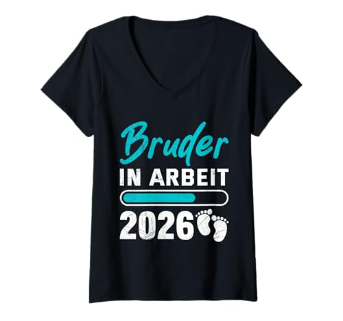 Damen Nachwuchs Bruder IN Arbeit 2026 Lustiges Älterer Bruder T-Shirt mit V-Ausschnitt Damen Nachwuchs Bruder IN Arbeit 2026 Lustiges Älterer Bruder T-Shirt mit V-Ausschnitt von Neues Baby Geschenk Nachwuchs T-Shirt Familie Set