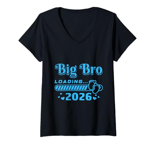 Damen Nachwuchs Bruder IN Arbeit 2026 Lustiges Älterer Bruder T-Shirt mit V-Ausschnitt Damen Nachwuchs Bruder IN Arbeit 2026 Lustiges Älterer Bruder T-Shirt mit V-Ausschnitt von Neues Baby Geschenk Nachwuchs T-Shirt Familie Set