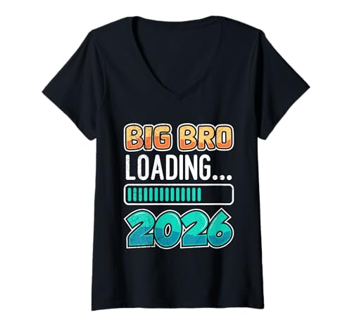 Damen Nachwuchs Bruder IN Arbeit 2026 Lustiges Älterer Bruder T-Shirt mit V-Ausschnitt Damen Nachwuchs Bruder IN Arbeit 2026 Lustiges Älterer Bruder T-Shirt mit V-Ausschnitt von Neues Baby Geschenk Nachwuchs T-Shirt Familie Set