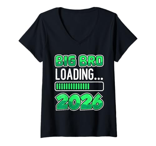 Damen Nachwuchs Bruder IN Arbeit 2026 Lustiges Älterer Bruder T-Shirt mit V-Ausschnitt Damen Nachwuchs Bruder IN Arbeit 2026 Lustiges Älterer Bruder T-Shirt mit V-Ausschnitt von Neues Baby Geschenk Nachwuchs T-Shirt Familie Set