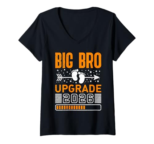Damen Nachwuchs Upgrade Bruder 2026 Lustiges Brüder T-Shirt mit V-Ausschnitt Damen Nachwuchs Upgrade Bruder 2026 Lustiges Brüder T-Shirt mit V-Ausschnitt von Neues Baby Geschenk Nachwuchs T-Shirt Familie Set