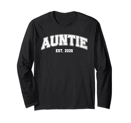 Neues Baby Auntie EST 2026 Lustiges Bald Tante Langarmshirt von Neues Baby Geschenk Nachwuchs T-Shirt Familie Set