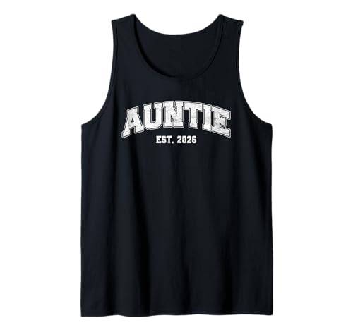 Neues Baby Auntie EST 2026 Lustiges Bald Tante Tank Top von Neues Baby Geschenk Nachwuchs T-Shirt Familie Set