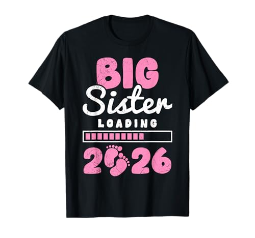 Neues Baby Big SIS Loading 2026 Lustiges Schwestern T-Shirt von Neues Baby Geschenk Nachwuchs T-Shirt Familie Set