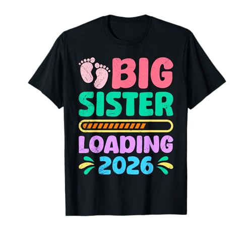 Neues Baby Big SIS Loading 2026 Lustiges Schwestern T-Shirt von Neues Baby Geschenk Nachwuchs T-Shirt Familie Set