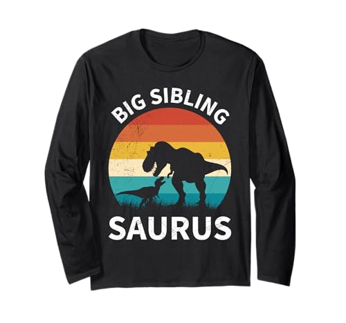 Neues Baby GROSSER BRUDERSAURUS Lustiges Brüder Langarmshirt von Neues Baby Geschenk Nachwuchs T-Shirt Familie Set