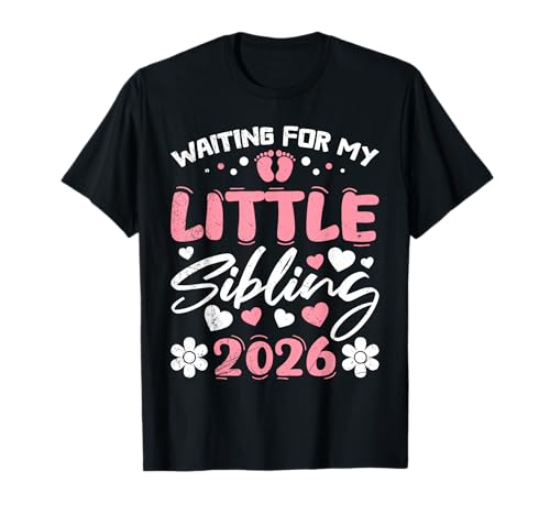 Neues Baby Waiting for My Little Siblings 2026 Familie Set T-Shirt von Neues Baby Geschenk Nachwuchs T-Shirt Familie Set