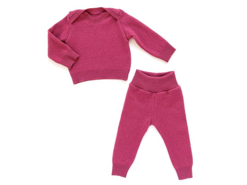 Babyset Größe 68 Himbeerrosa 100% Kaschmir Pullover + Hose/Upcycling Kaschmiranzug Für Babys Nachhaltige Babyausstattung Babygeschenk von NeuesAusAltemGewand