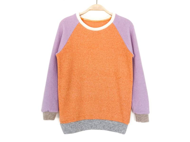 Kinderpullover Größe 146 Aus 100% Kaschmir Im Colorblockdesign/Upcyclingpullover Für Kinder 11 Jahre Nachhaltige Wollpullover von NeuesAusAltemGewand