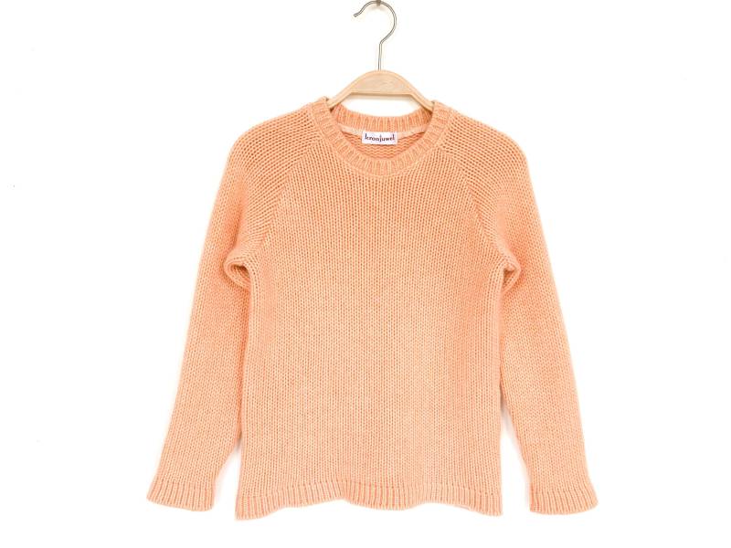 Kinderpullover Größe 134 Aprikot 100% Kaschmir/ Upcycling Kaschmirpullover Für Kinder/Grobstrickpullover Mädchen 8 Jahre Pullover Uni von NeuesAusAltemGewand