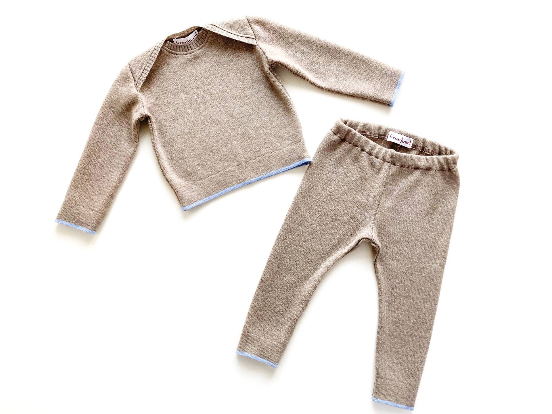 Wollanzug Größe 74 Beige/Upcycling Babyset Schlupfshirt Und Leggings Zweiteiler Für Babys Pulli Geschenk Zur Geburt von NeuesAusAltemGewand