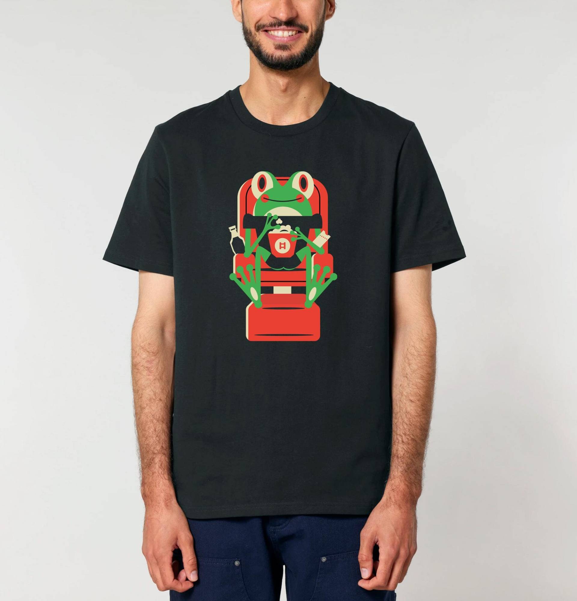 Kino Frosch T-Shirt Männer Popcorn von Neueschauburg