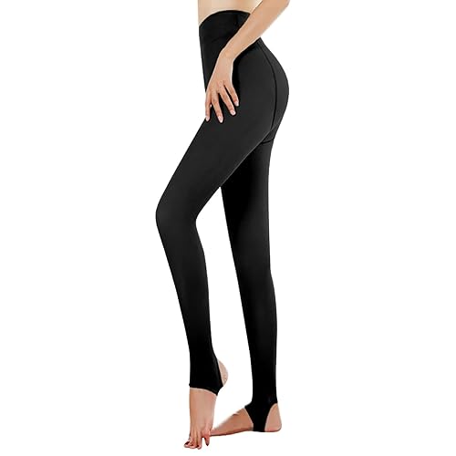 Neufigr Winter Warme Strumpfhose,Gefüttert Fleece Leggings,Damen Thermo Strumpfhosen,Hautfarbe Dicke Thermostrumpfhosen für Damen (10-Schwarz,300g,S/M) von Neufigr