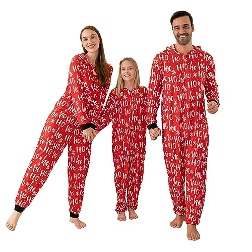 Neufigr Weihnachtspyjama Familie Set,Weihnachts Pyjama Outfit,Christmas Pyjama Set,Familie Weihnachten Schlafanzug,Matching Pyjamas Couple,Weihnachtsschlafanzüge für Damen (21- Dunkelrot,L) von Neufigr