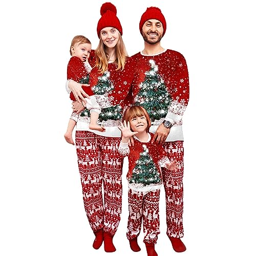 Neufigr Weihnachtspyjama Familie Set,Weihnachts Pyjama Outfit,Christmas Pyjama Set,Familie Weihnachten Schlafanzug,Matching Pyjamas Couple,Weihnachtsschlafanzüge für Herren (15- Rot,L) von Neufigr