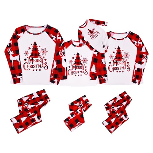 Neufigr Weihnachtspyjama Familie Set,Weihnachts Pyjama,Weihnachten Schlafanzug Familie,Matching Christmas Pyjama,Weihnachts Schlafanzug für Kinder (3 Jahre,26- Weiß Blau) von Neufigr