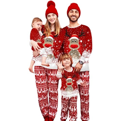 Neufigr Weihnachtspyjama Familie Set,Weihnachts Pyjama,Weihnachten Schlafanzug,Matching Christmas Pyjamas,Weihnachtspyjama für Kinder (8 Jahre,PJs- 05) von Neufigr