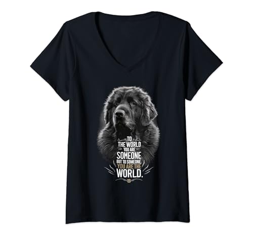 Damen Neufi Neufundländer Hundebesitzer Spruch T-Shirt mit V-Ausschnitt Damen Neufi Neufundländer Hundebesitzer Spruch T-Shirt mit V-Ausschnitt von Neufundländer Hunde