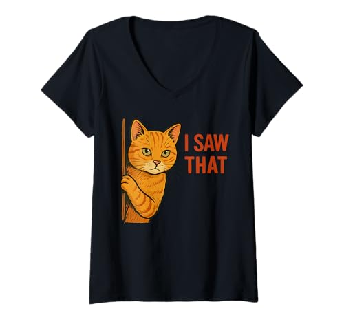 Damen Ich Habe Diese lustige Tabby -Katzenbesitzer -Einstellung T-Shirt mit V-Ausschnitt von Neuheit cooler Katzenmeme Merch Tees und Zeug