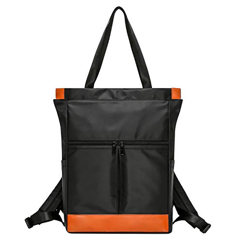 Neuleben Rucksack Tasche 2 in 1 für Damen Mädchen Daypack Umhängetasche Schulrucksack Handtasche mit Anti Diebstahl Wasserabweisend Laptopfach Rucksäcke für Alltag Schule Arbeit Reise (Schwarz) von Neuleben