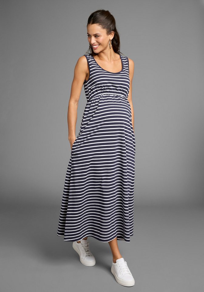 Neun Monate Umstandskleid Langes Schwangerschaftskleid Jersey-Kleid für Schwangerschaft und Stillzeit von Neun Monate