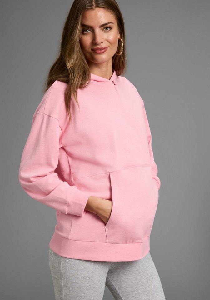 Neun Monate Umstandssweatshirt Stillsweatshirt für Schwangerschaft und Stillzeit Kapuzen-Sweatshirt mit praktischem Verschluss von Neun Monate