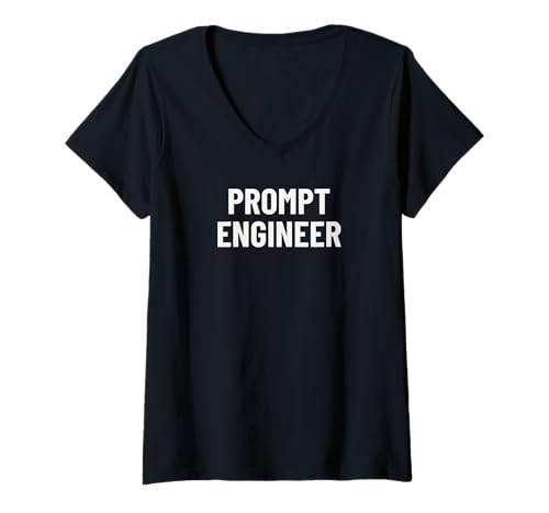 Damen Prompt Engineer Minimalistische Künstliche Intelligenz T-Shirt mit V-Ausschnitt von Neural Threads Coders