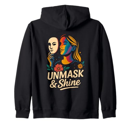 Unmask and Shine Neurodiversity ADHS Girl Autism Awareness Kapuzenjacke Unmask and Shine Neurodiversity ADHS Girl Autism Awareness Kapuzenjacke von Neurodiversity Autism Pride Apparel for Women