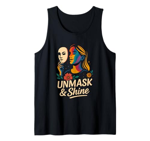 Unmask and Shine Neurodiversity ADHS Girl Autism Awareness Tank Top Unmask and Shine Neurodiversity ADHS Girl Autism Awareness Tank Top von Neurodiversity Autism Pride Apparel for Women