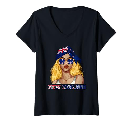 Damen Neuseeland Neuseeländer Frau T-Shirt mit V-Ausschnitt Damen Neuseeland Neuseeländer Frau T-Shirt mit V-Ausschnitt von Neuseeländer Neuseeland Geschenk