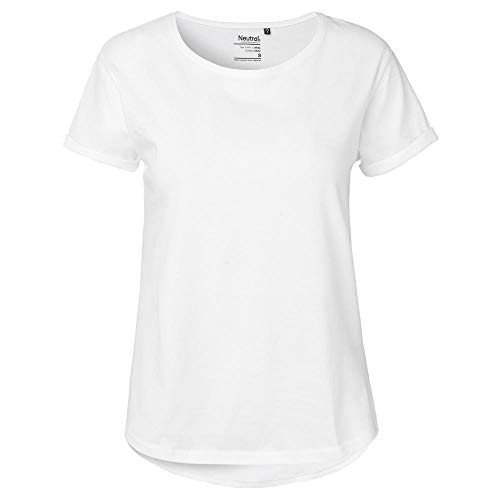 Ladies Roll Up Sleeve T-Shirt, Größe:L, Farbe:WHITE von Neutral